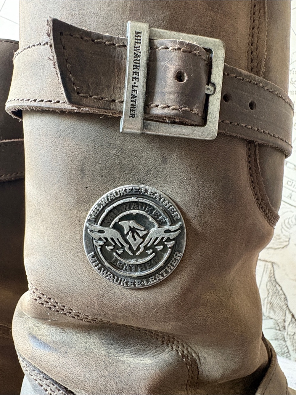Milwaukee Leather Motorcycle Boots Brown Men’s 7 EU 40 - Picture 8 of 10